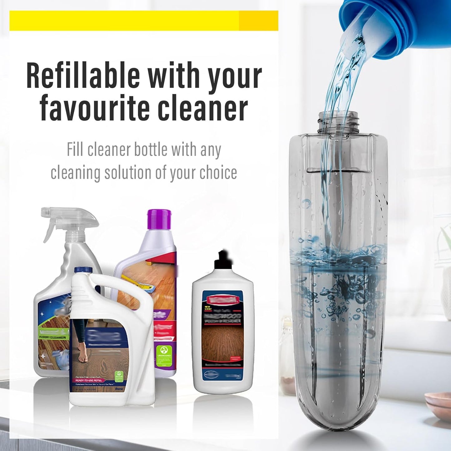 Mops for Floor Cleaning Wet Spray Mop with 14 oz Refillable Bottle and 2 Washable Microfiber Pads Home or Commercial Use Dry Wet Flat Mop for Hardwood Laminate Wood Ceramic