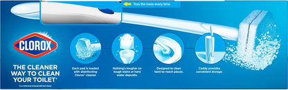 Clorox ToiletWand Disposable Toilet Cleaning System, Spring Cleaning Essential, ToiletWand, Storage Caddy, and 16 Disinfecting ToiletWand Scrubbing Pad Refills