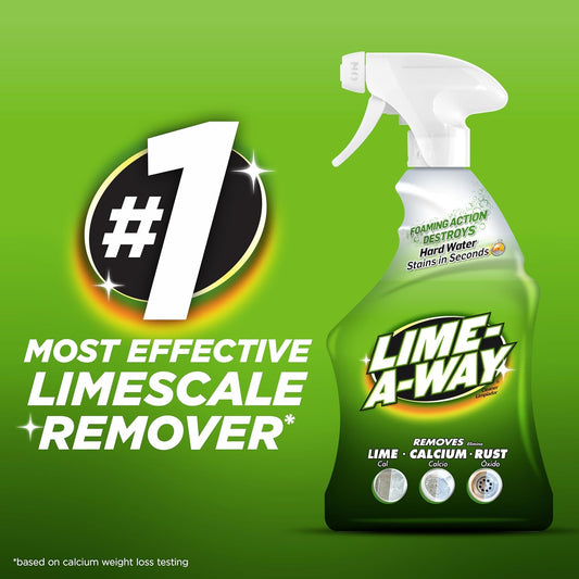 Lime-A-Way Hard Water Stain Remover Spray, Removes Lime, Calcium & Rust in Seconds, Bathroom Cleaner, 32 fl oz