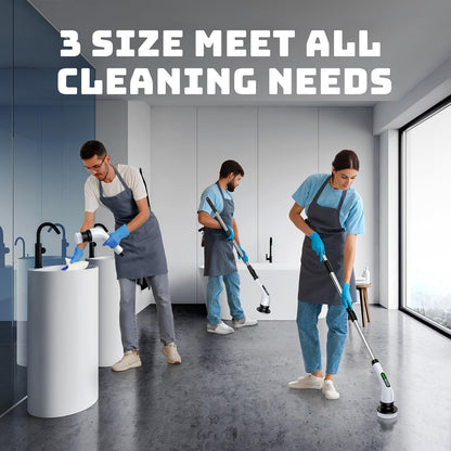 Electric Spin Scrubber for Bathroom: Shower Scrubber with Long Handle, Dual Speed Cordless Power Cleaning Scrub, 7 Brush Heads, IPX7 Waterproof Heavy Duty Cleaner Tools for Tub Tile Grout Wall