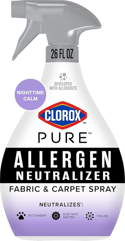 Clorox PURE Allergen Neutralizer Fabric and Carpet Spray, Nighttime Calm, 26 Fluid Ounces