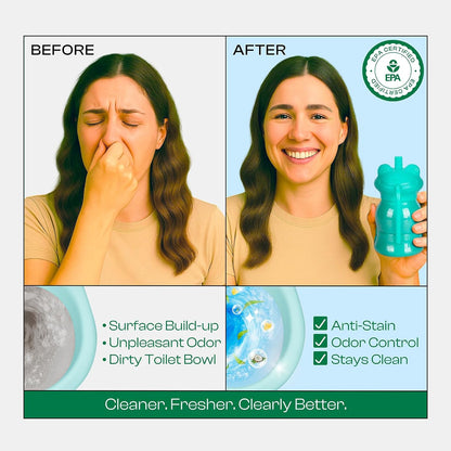PurityNest Toilet Bowl Cleaners, Automatic Long-Lasting Tank Cleaner Bottles with Light Fresh Scent, Easy to Use for Home & Office Cleaning, Blue