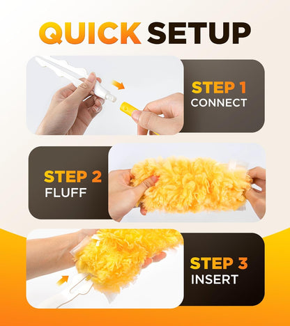 Heavy Duty Duster Refills for Swiffer Duster, 20 Count Duster Refills with 1 Handle, Multisurface 360° Dusters with 4X Microfibers, Unscented Disposable Dusters for Cleaning