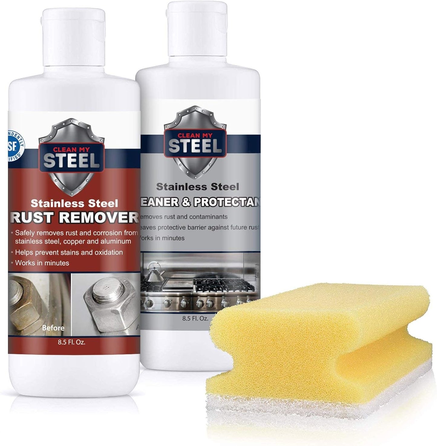 CLEAN MY STEEL Innoshine B570 Stainless Steel Rust Remover and Cleaner, NSF Certified, Approved for Food Contact Areas, 4 oz