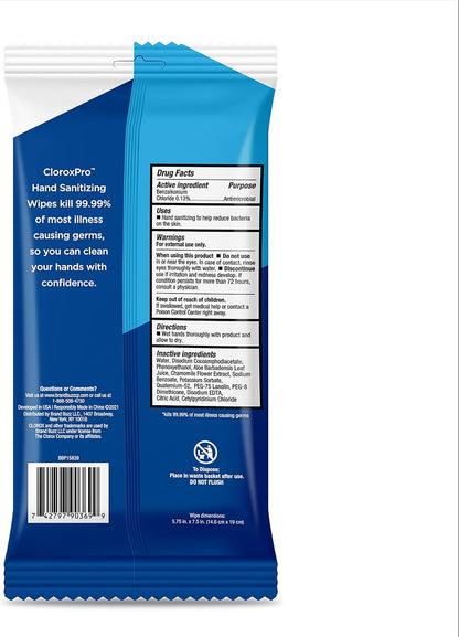 Clorox Pro Alcohol Free Hand Sanitizer Wipes with BZK, Gentle Bleach-Free Sanitizing Wipes for Hands - 0.13% BZK Formula, FDA Registered, Resealable Bulk Canister, 270 Count