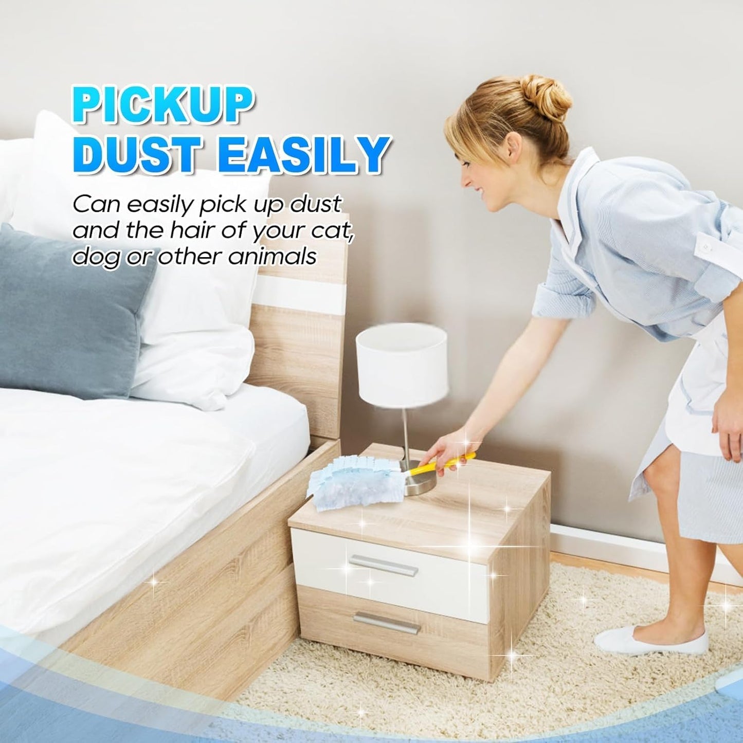 20 Count Duster Refill Compatible with Swiffer Hand Duster, Lavender Flavor Disposable Heavy Duty Duster Refills, Dusters Refills for Cleaning, Blinds & Ceiling Fan (Handle is Not Included)
