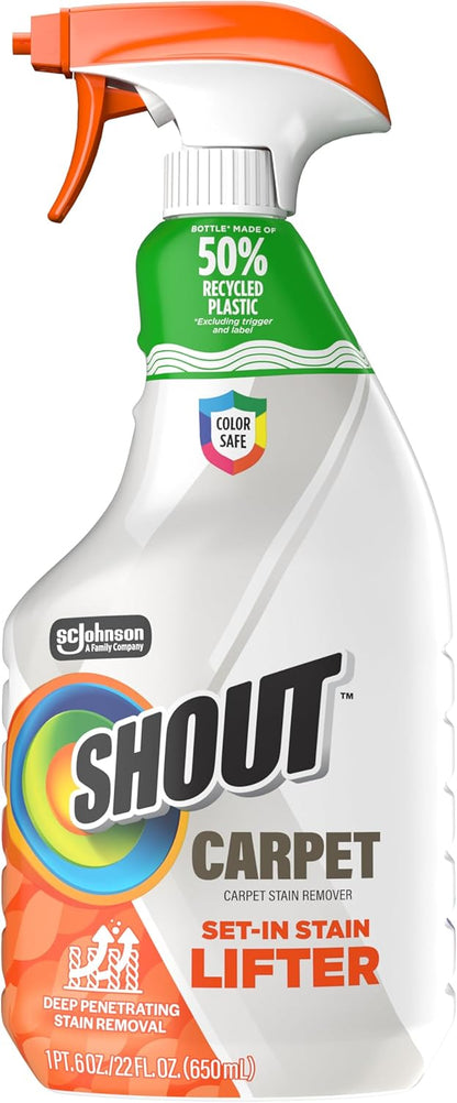 Shout Carpet Set-In Stain Lifter Spray, Rug & Carpet Cleaner, Color Safe and Fast Acting Spot & Stain Remover, 22 oz Trigger Spray