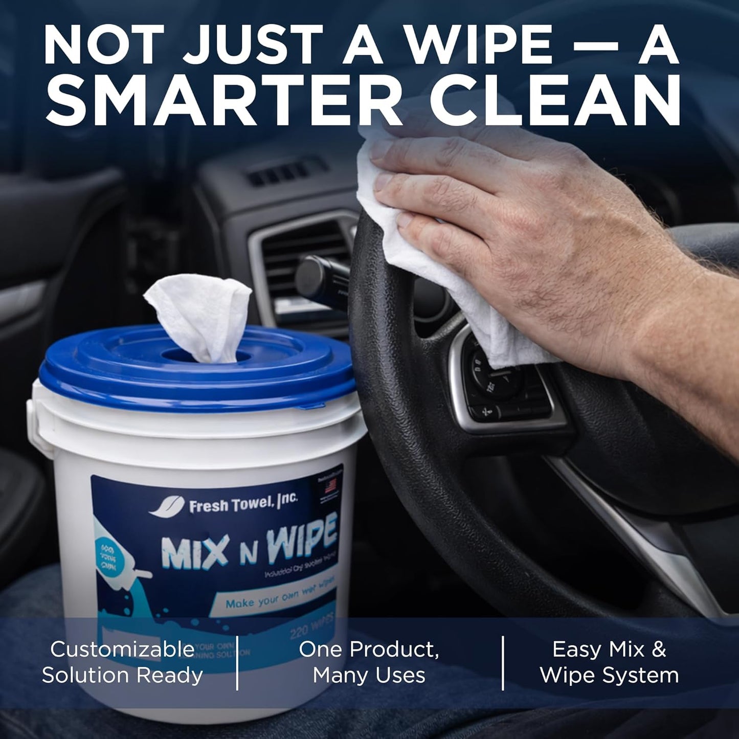 Fresh Towel Mix-N-Wipe Dry Wipes Refill, 1-Pack (220 Sheets) – Make Your Own Wet Wipes – 6" x 9" Sheets – Bulk Paper Towels