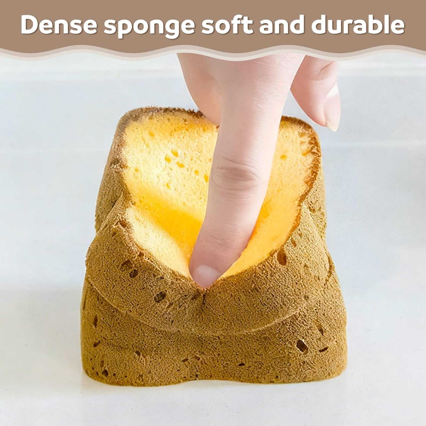 2 Pcs Cleaning Sponges, Cute Toast Shape Kitchen Scrub Dish Sponges, Household for Cleaning Dishwasher Sponges Non Scratch Scouring Pad