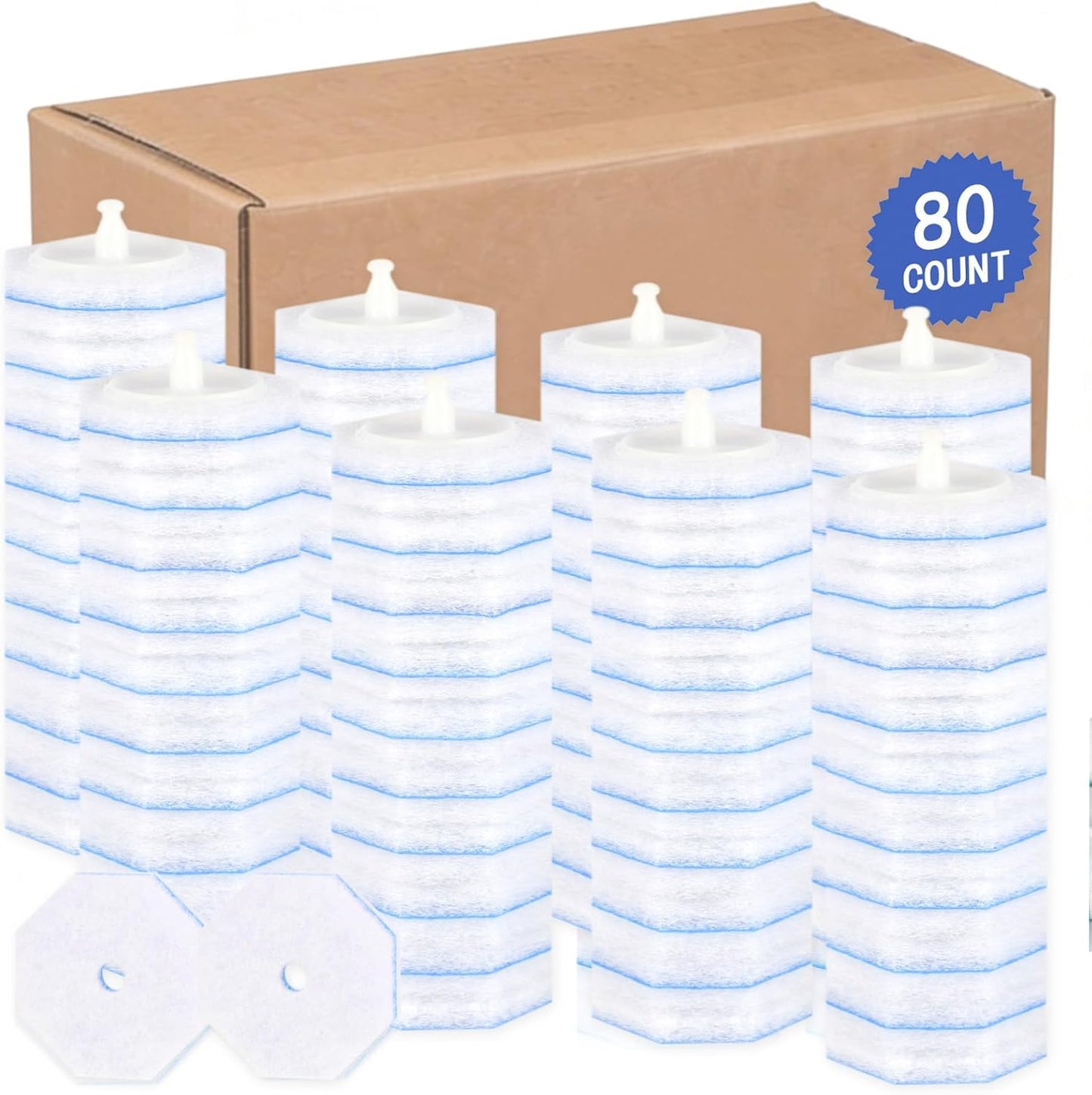 60 Count Disposable Toilet Wand Refills for Toilet Wand, 5X Cleaning Power Scrubber Refill, Bathroom Cleaning Supplies, No Falling Apart, Fresh Fragrance