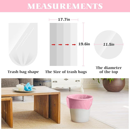 Teivio Small Trash Bags 4 Gallon 120 Counts Garbage Bags, Bathroom Trash Can Bin Liners, Small Plastic Bags for home office kitchen, fit 12-15 Liter, 3,3.5,4.5 Gal, Clear