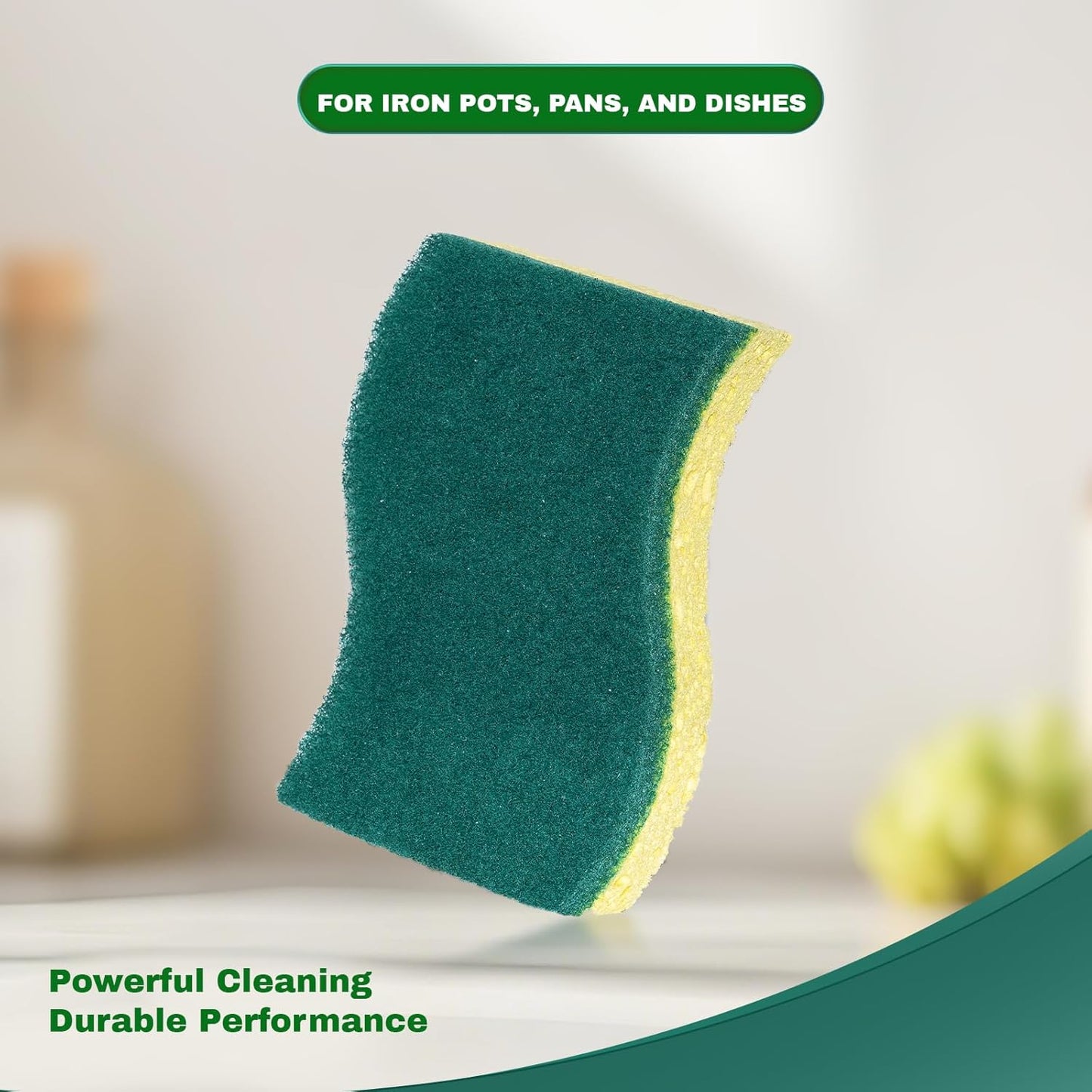 9 Pack Zero Scratch Scrub Sponges, Non-Scratch Dish Scrubbers for Nonstick Pans, Multi-Surface Safe Cleaning Sponges for Kitchen & Bathroom