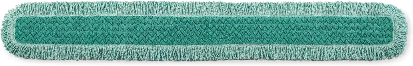 Rubbermaid Commercial Products HYGEN 24" Microfiber Dust Pad with Fringe Green for Janitorial/Professional Cleaners and Heavy-Duty Industrial Cleaning/Dusting/Sweeping