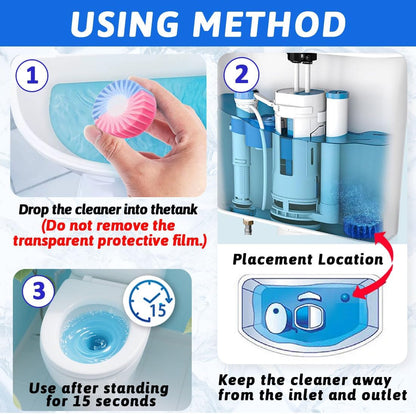（18 Count） Automatic Toilet Cleaner Tablets, Toilet Bowl Cleaner Tablets, Bathroom Toilet Tank Cleaner，Blue Cleaning Tabs for Bathroom Tank