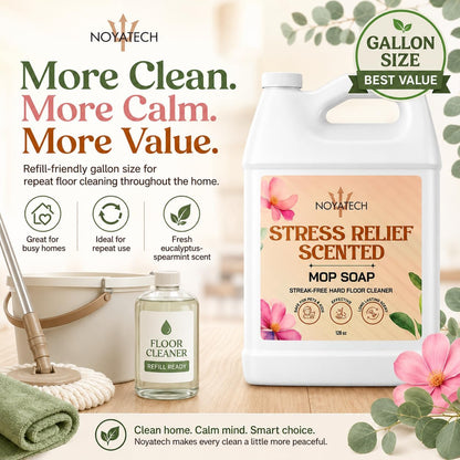 NOYATECH Scented Mop Soap – Stress Relief Aromatherapy Floor Cleaner Concentrate | Non-Toxic, Pet Safe, No Residue | Safe for Hardwood, Tile, Marble, Stone & Grout | All Mop Types | Made in USA