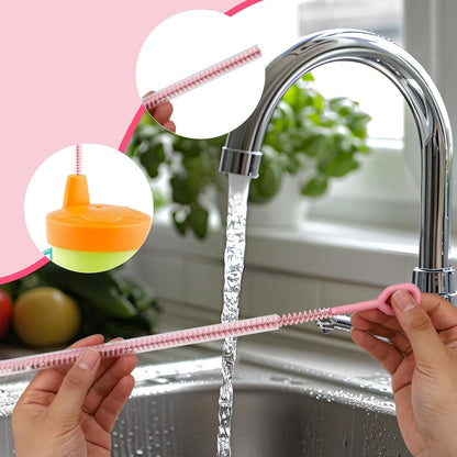 4pcs Straw Cleaner Brushes for Stanley, 12.4in Extra Long Full Bristles Replacement Coverage Reusable Straw Brush Cleaning Accessories for Water Bottles Glass Pipe Sippy Cup(0.31in+0.39in+0.47in)