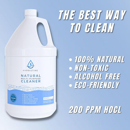 HYPRISTINE PURE Hypochlorous Acid Spray, Multi-Purpose Cleaner, Superior Shelf Life, 0% Bleach, 0% Alcohol, Food Contact Safe, Eliminate Non-Living Allergens, Remove Pet Odor, Clean Any Surface