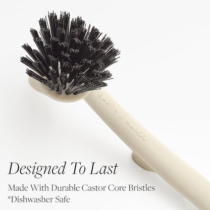Earth & Mango Magnetic Dish Brush & Scraper, Snaps to Sink, Non-Scratch, Dishwasher Safe, Dish Scrubber – Onyx Black