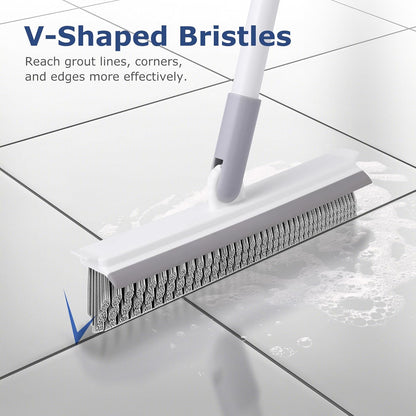 IVYROLL Grout Brush with Long Handle, Grout Cleaner Brush for Tile Floors, Stiff Bristles for Crevice, Tile Line, Shower, Kitchen, Bathroom