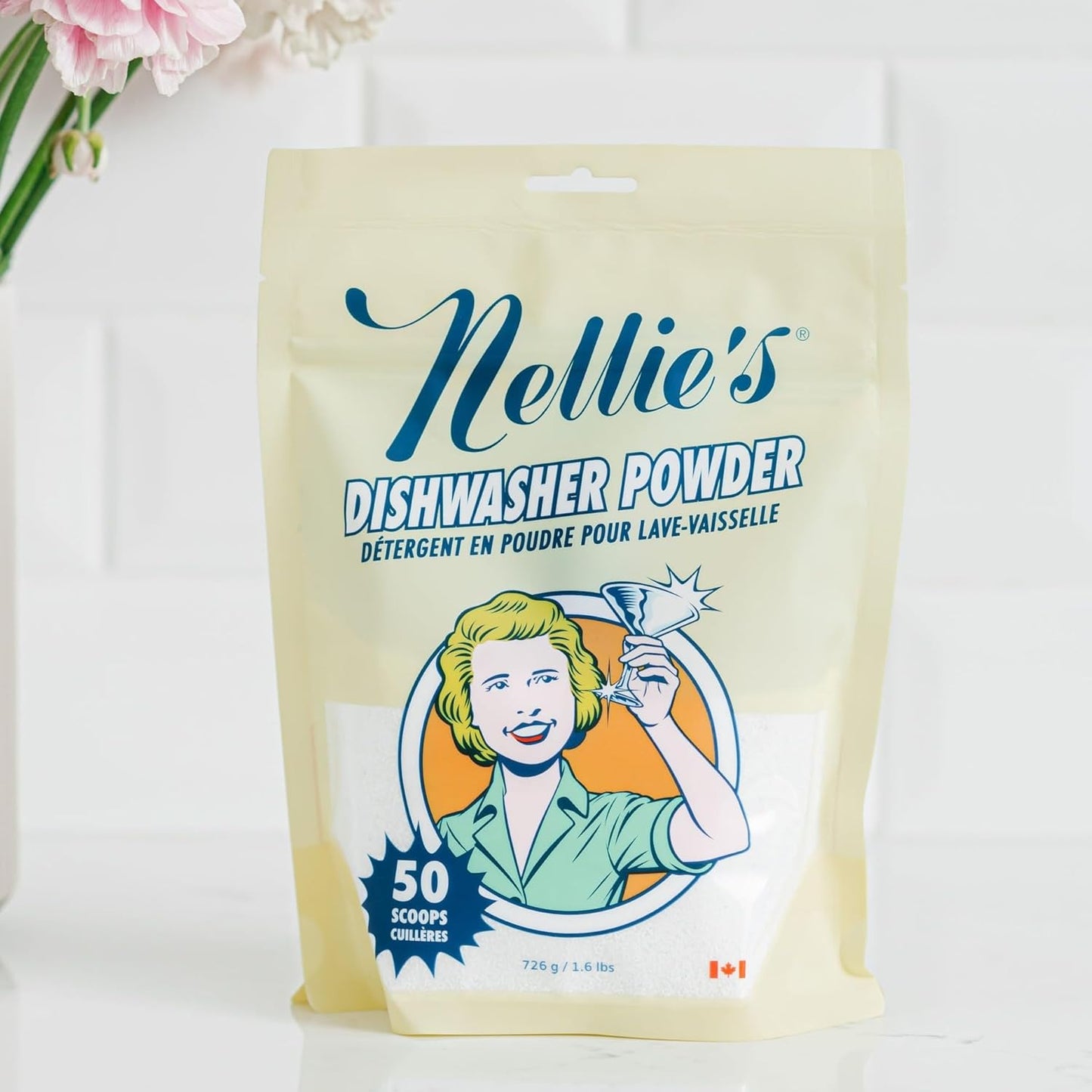 Nellie’s Dishwasher Powder Bundle – 50 Scoops (Pouch) & 100 Scoops (Tin) – Gentle on the Environment – Grease-Busting Performance for Spotless Results – Perfect for Every Home - Made in Canada