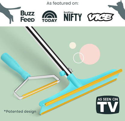 Uproot Cleaner Pro Pet Hair Remover Bundle - Including Xtra Carpet Rake for Pet Hair Removal Tool - Scrape Easy the Cat & Dog Fur from Your Carpet, Rugs, Cat Bed, Car Trunk & More