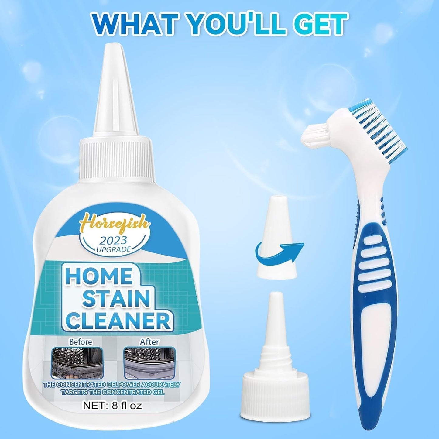Home Remover Gel, 8 Fl Oz Household Washing Machine Cleaner for Washing Machine, Refrigerator Strips, for Tiles Grout Sealant Bathroom Cleaning Home Kitchen Sinks Cleaning Grout Cleaner