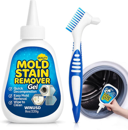 8OZ Active Stain Remover Gel Cleaner for Washing Machine Seal, Bathroom Grout, Shower Caulk, Tile, Walls, Toilet Bowl, Sink, Silicone - Effortless Application, Long-Lasting Protection