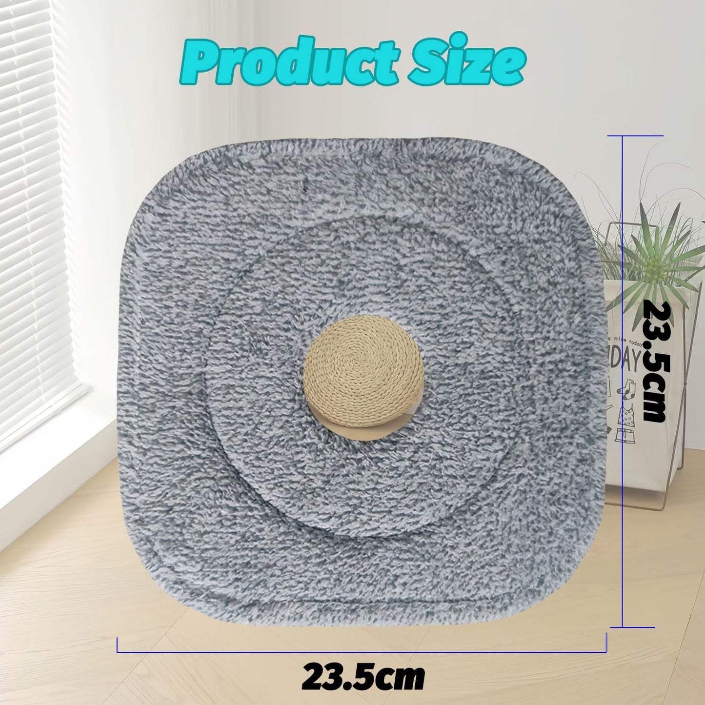 6 Pack Microfiber Mop Head Replacement, Compatible with True & Tidy SPIN-800 TrueClean Mop M16 Spin Mop, Square Microfiber Mop Pads, Grey, Microfiber, Felt