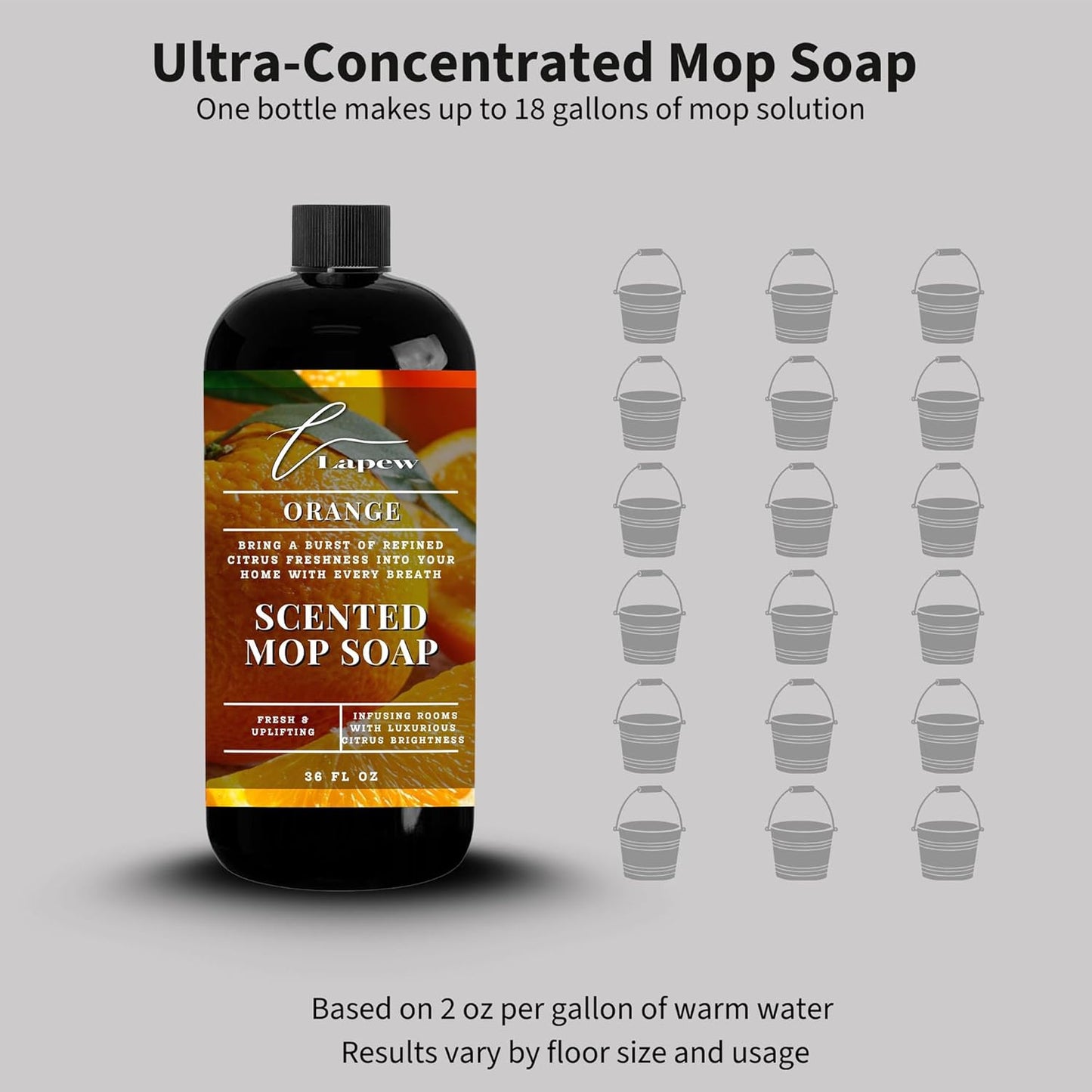 Lapew Baccarat Scented Mop Soap - Luxury Floor Cleaner Concentrate for Mopping Tile, Laminate, Vinyl & Hardwood | Streak-Free, Low-Foam | 36 oz - Colors C