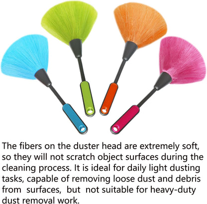 4 Pack 10 inch Microfiber Duster, Feather Duster, Grips Microfiber Delicate Duster for Cleaning Keyboard, Computer Screen, Books, Photo Frames, Picture Frames, Knick-knacks
