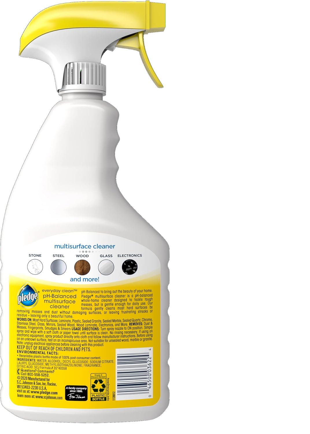 Pledge pH-Balanced Multisurface Cleaner Spray for Everyday Care, Fresh Citrus Scent, 25oz (Pack of 3)