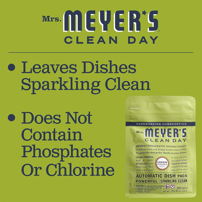 Mrs. Meyer's Automatic Dish Pillow Lemon Verbena 12.7 OZ, 20 CT.