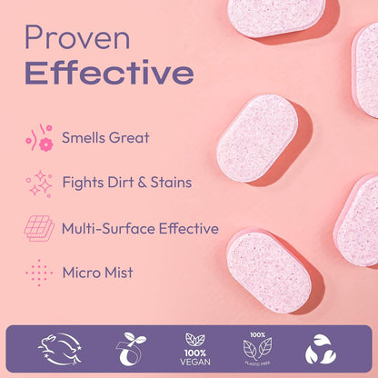 FOMIN Bathroom Cleaner Refill Tablets (6 Pack) - Magnolia Grapefruit - All-In-One Tablet Cleaner For Bathroom Cleaning - Bathroom Cleaner Solution for Spray Bottle - Makes 102 fl oz (6 x 17 Fl oz)