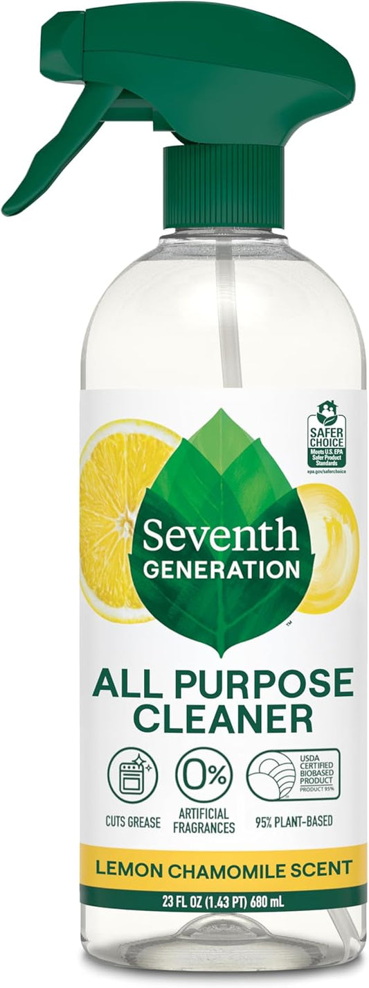 Seventh Generation All Purpose Cleaner, Free & Clear, Cuts Grease, 23 Fl Oz