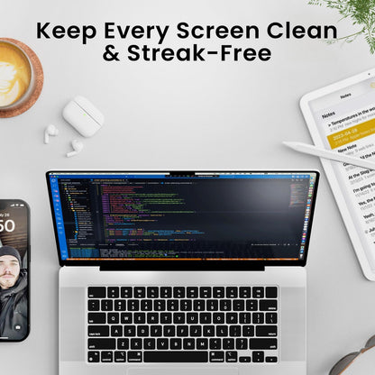 EVEO® TV Screen Cleaner Spray (Streak-Free) TV Screen Cleaner for Smart TV, LCD, LED, OLED | Computer Screen Cleaner Spray and Wipe Microfiber Cloth for TV, Monitor, Laptop, iPad, Car, Tesla & More