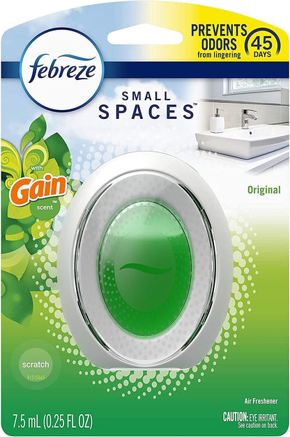 Febreze Bathroom Air Freshener, Odor-Fighting, Plug In Alternative, Air Fresheners for Small Spaces in Home, Bathroom, Kitchen, & Closet, Pet & Litter Box Odor Fighter, Gain Original Scent, 4ct