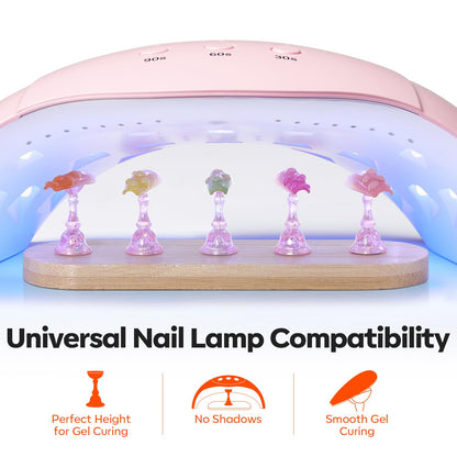 Modelones Nail Art Brushes Set, Nail Brush kit Gel Polish, Extension Gel, Liner, Clean up, Carving, Apex Building, Dotting Pens Professional Tools for Drawing Painting 3D Design Salon & DIY Use