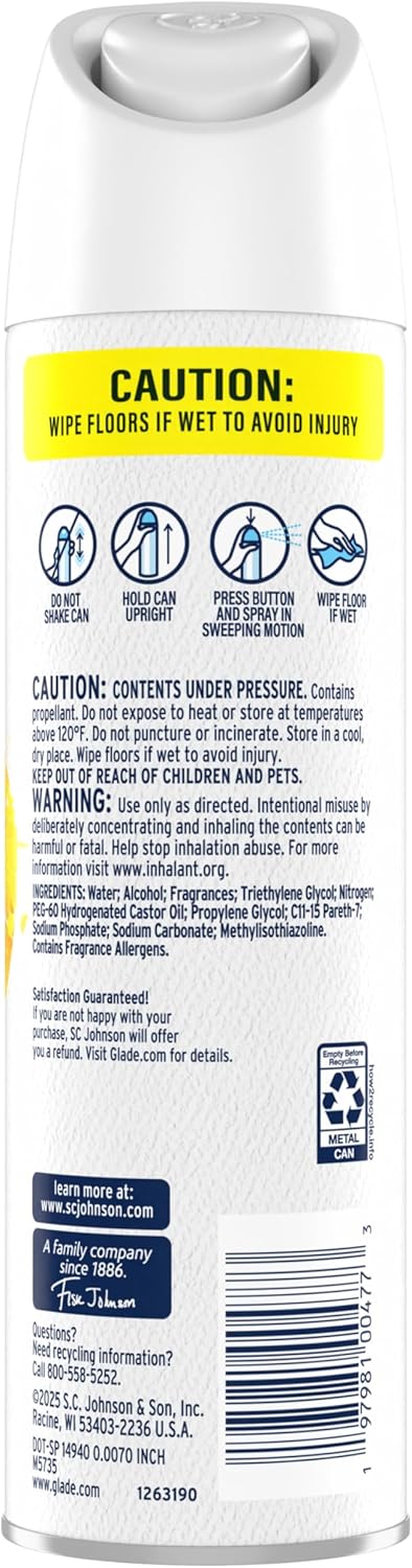 Glade Air Freshener Room Spray, Clean Linen Scent, Odor Fighting to Deliver Long Lasting Freshness, 7.3 Oz, 6 Count