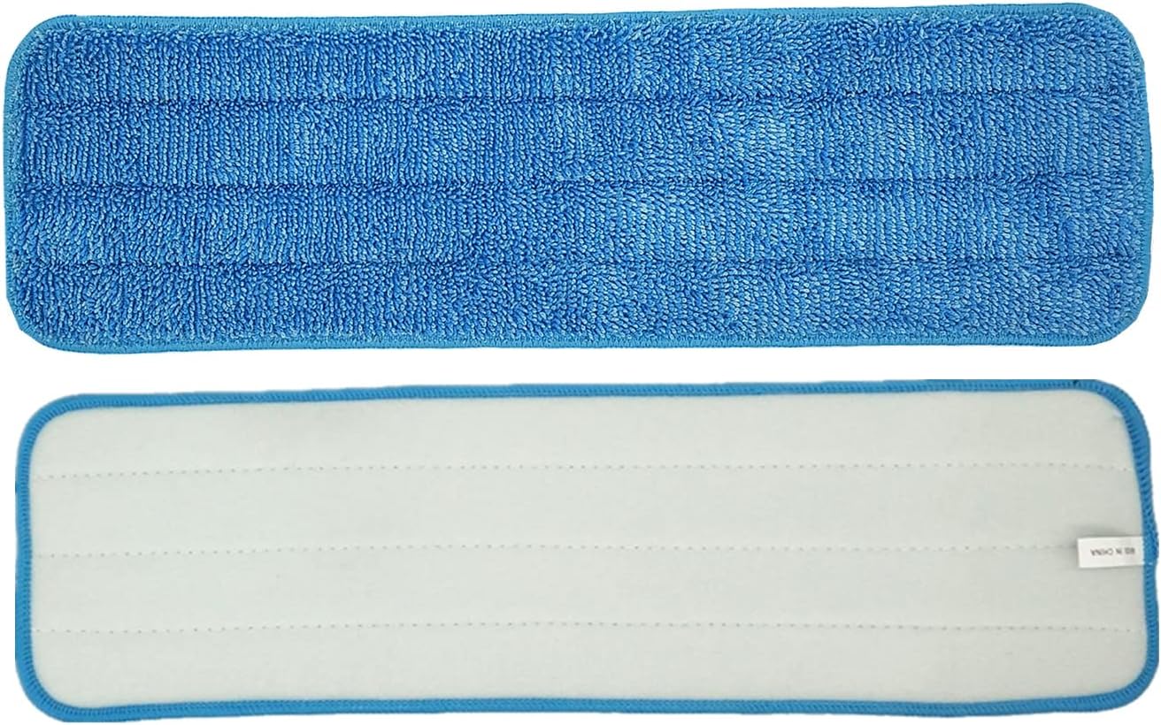 Microfiber Mop Pad 18" Inch for Wet Dry Mops Floor Cleaning Pads Reusable Compatible with Bona Floor Care System (6 Pack)