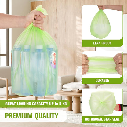 220Counts Small Trash Bags 4 Gallon, Flexible & Durable Small Garbage Bags, Unscented & Easy Tearing 4 Gallon Trash Bag for Kitchen, Bathroom, Bedroom, Office, Transparent,0.3Mil