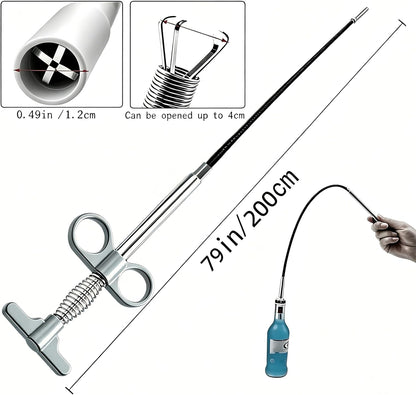 Drain Clog Remover Snake Tool for Hair and Debris, Unclog Toilet, Sink, Shower, Bathtub, Sewer