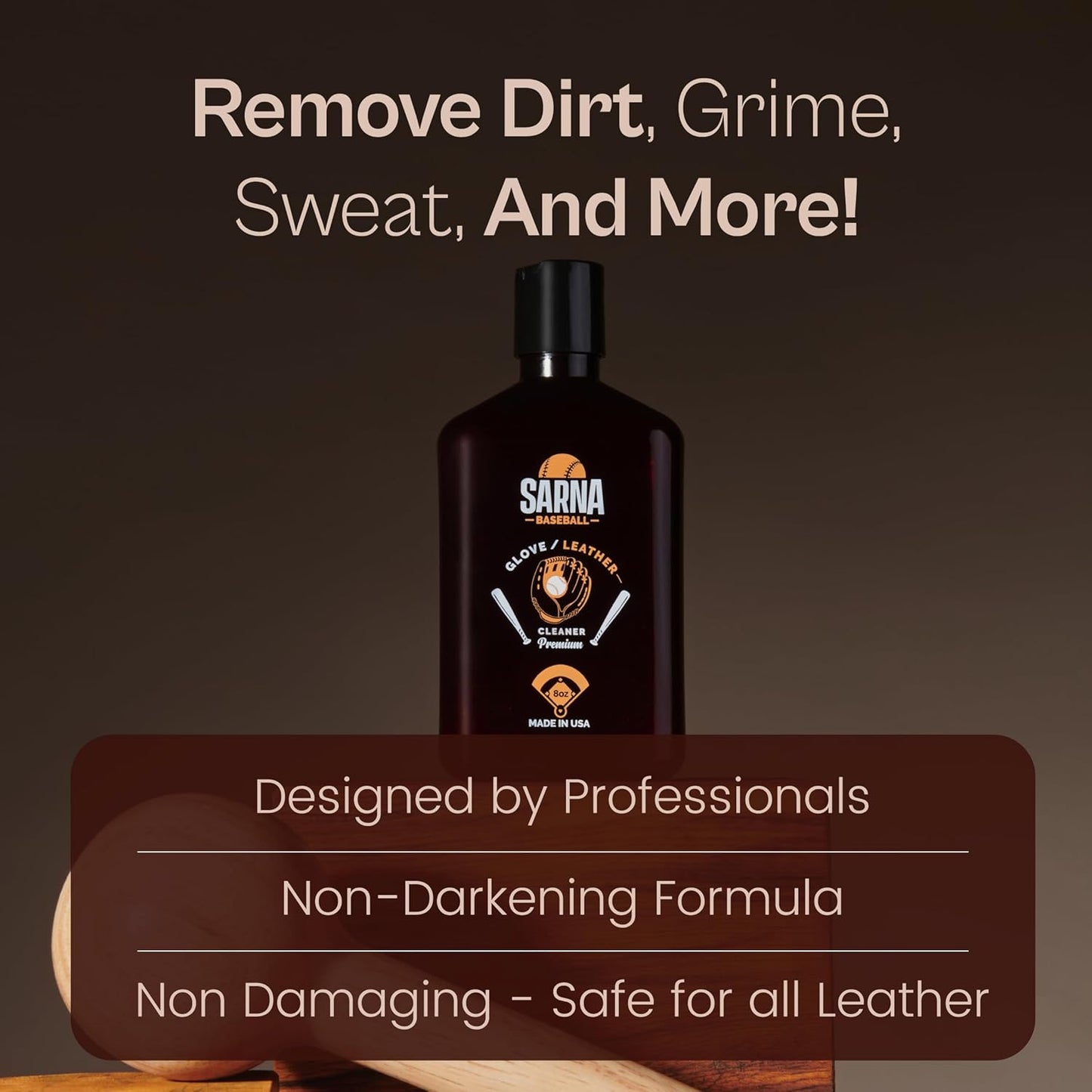 SARNA BASEBALL Glove & Leather Cleaner and Conditioner, 8 Oz
