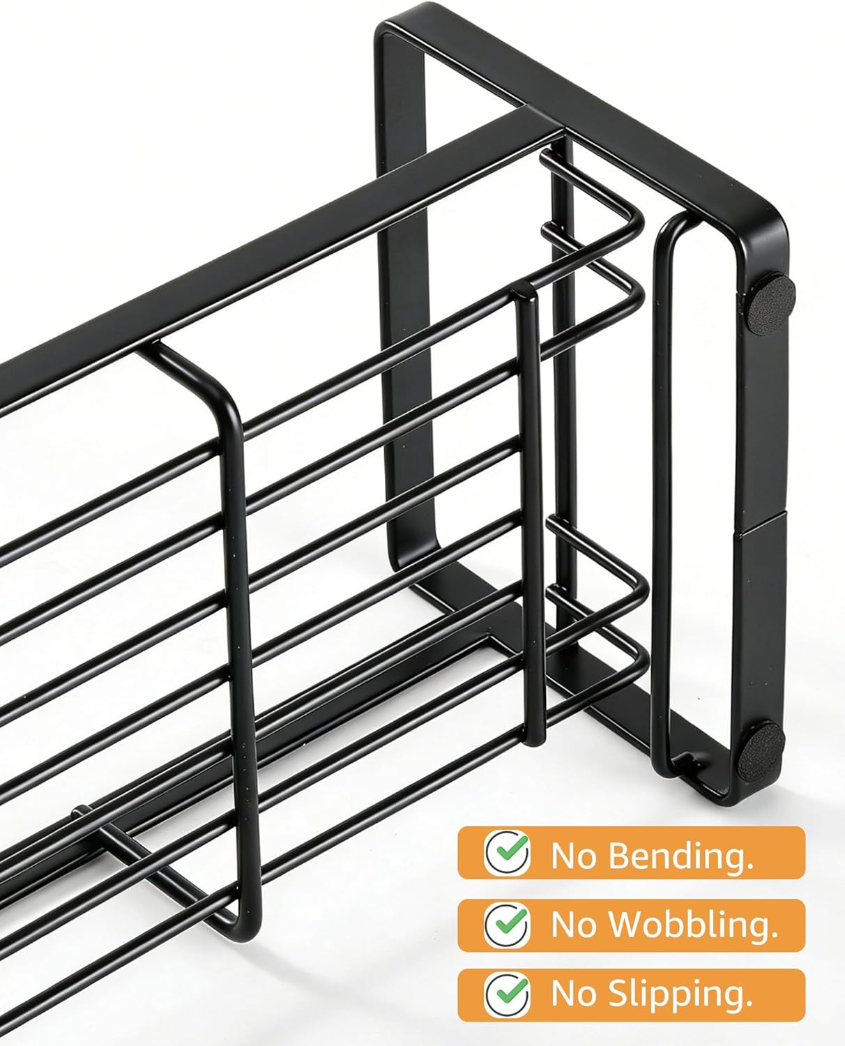 HULISEN Large Sponge Holder, 304 Stainless Steel Kitchen Soap Dispenser Caddy Organizer, Countertop Soap Dish Rack Drainer with Removable Drain Tray, not Including Dispenser and Brush, Silver
