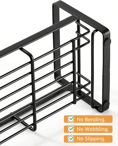 HULISEN Large Sponge Holder, 304 Stainless Steel Kitchen Soap Dispenser Caddy Organizer, Countertop Soap Dish Rack Drainer with Removable Drain Tray, not Including Dispenser and Brush, Silver