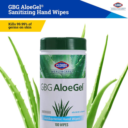 Clorox Healthcare GBG AloeGel Hand Sanitizer Wipes, Bleach-Free Sanitizing Wipes for Hands with 71% Ethyl Alcohol and Aloe - FDA Registered, Resealable Travel Pouch, 20 Count