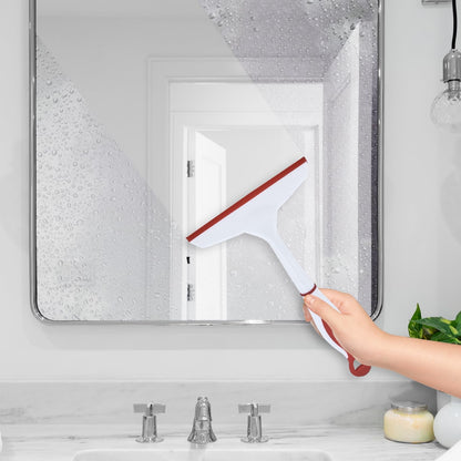 Superio Rubber Squeegee, 2 Pack, Streak Free All Purpose Window Squeegee, Comfort Grip Handle and Hanging Hook (Red, 10 Inch- 2 Pack)