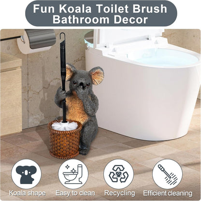 Toilet Brush Holder Set for Bathroom Super Cute Dog Base Solidly Toilet Bowl Brush and Holder Flexible and Durable Style Stylish Toilet Cleaner Brush Saving Storage Space Toilet Brushes for Bathroom