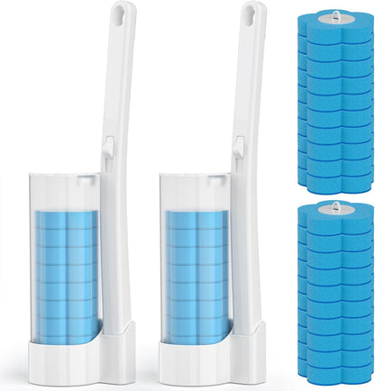 Disposable Toilet Brush Refills 20PCS Only for TUUAQ- Toilet Bowl Cleaner Head for Toilet Brush, Toilet Cleaning Supplies, 20PCS Brush Refills for Bathroom Deep Cleaning (20, Blue)