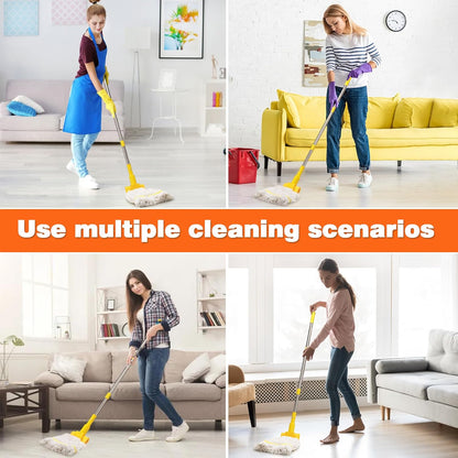 Professional Commercial Industrial Heavy Duty Mop with 48" Long Handle,Cotton Wet Commercial Mops for Floor Cleaning,Home,Kitchen,Office,Garage and Concrete Tile Floor