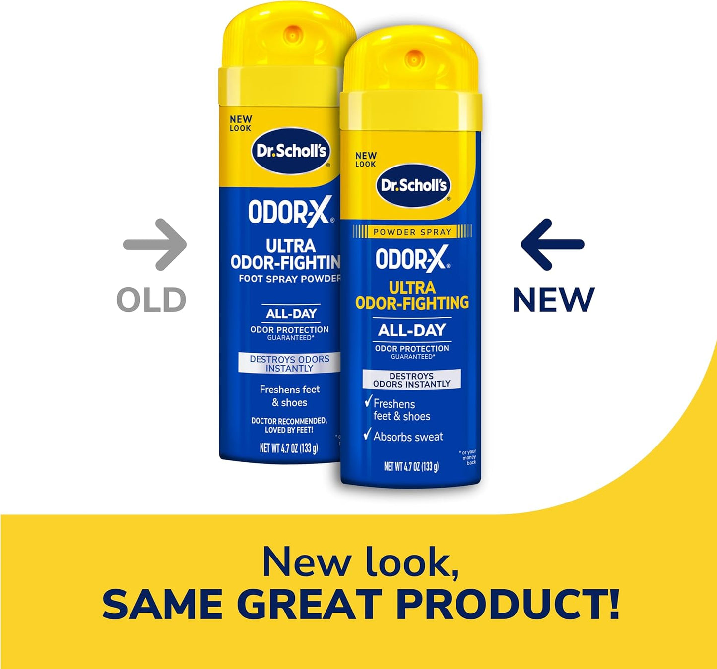 Dr. Scholl’s Odor-X ODOR-FIGHTING Spray-Powder // All-Day Odor Protection and Sweat Absorption - Packaging May Vary
